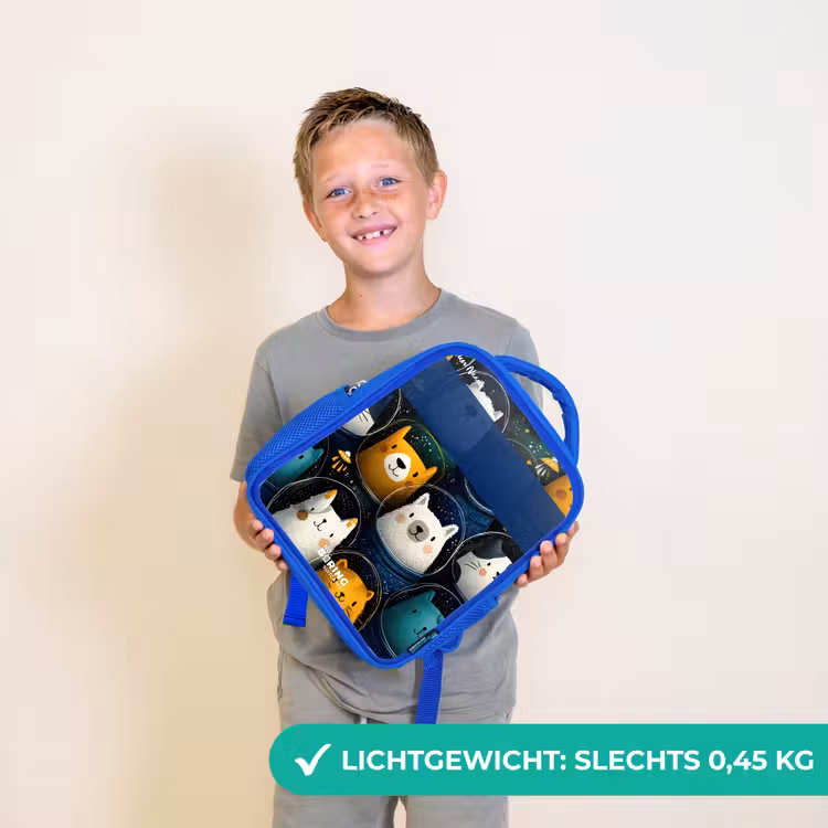 Kinderrugzak - Blauw - Dieren - Sterren - Planeten - Astronaut — 2