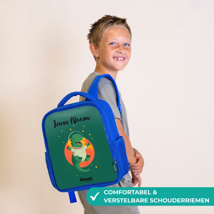 Kinderrugzak - Blauw - Dino - Planeet - Sterren - Groen — 4
