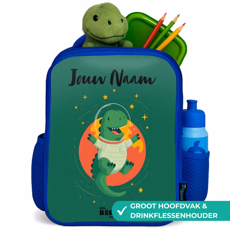 Kinderrugzak - Blauw - Dino - Planeet - Sterren - Groen — 5
