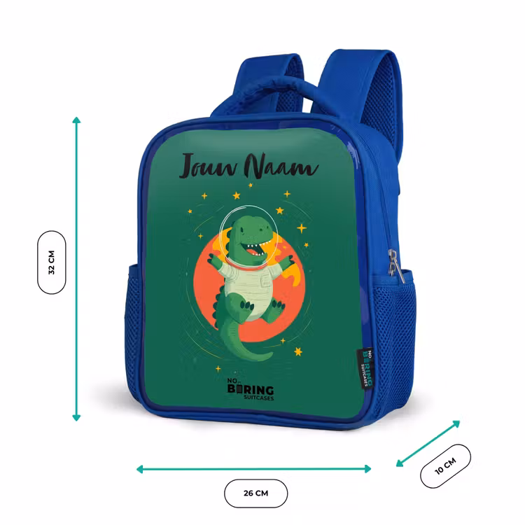 Kinderrugzak - Blauw - Dino - Planeet - Sterren - Groen — 6