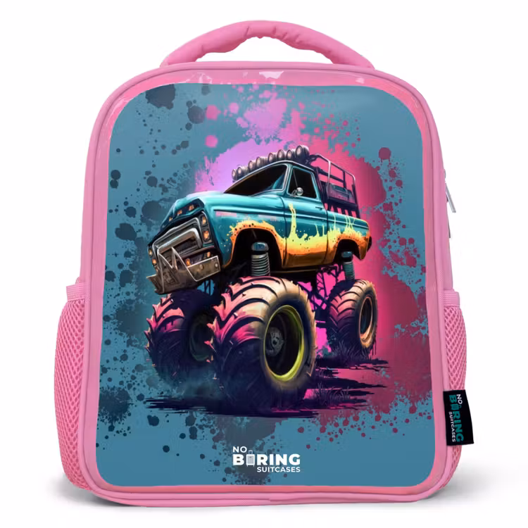 Kinderrugzak - Roze - Monster Wheels — 1