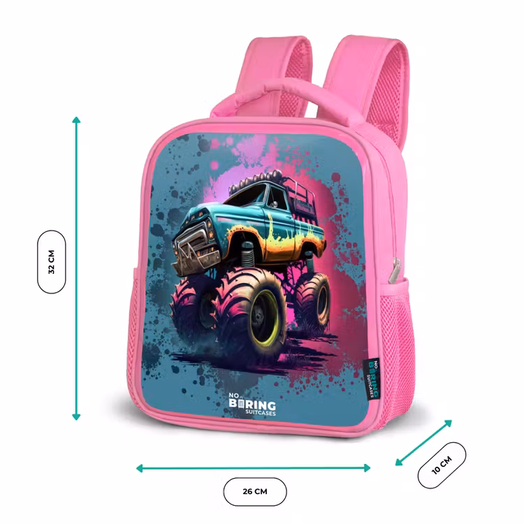 Kinderrugzak - Roze - Monster Wheels — 3