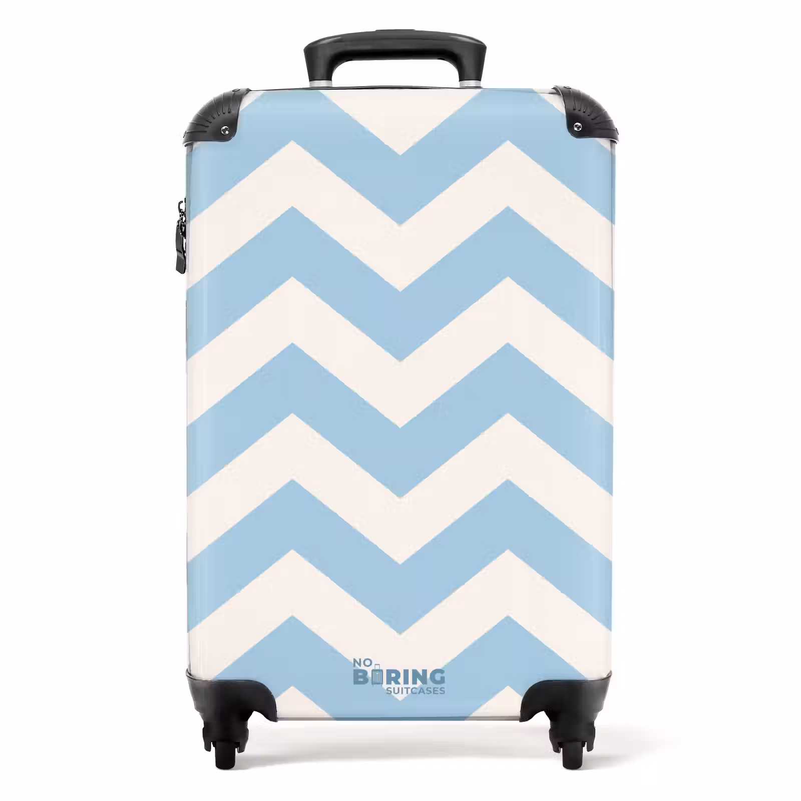 Koffer - Zigzag patroon in blauw en wit — 1