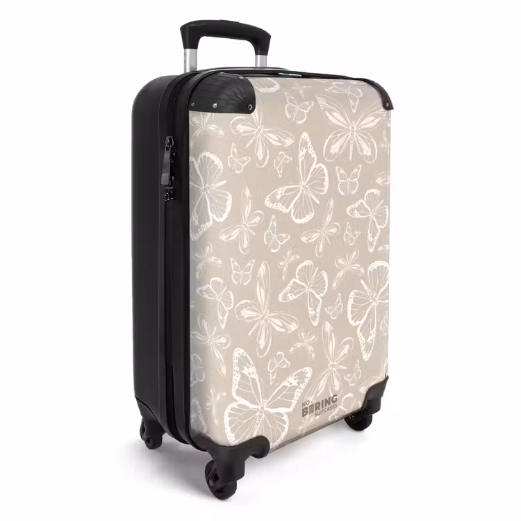 Koffer - Patroon van vlinders in beige — 2