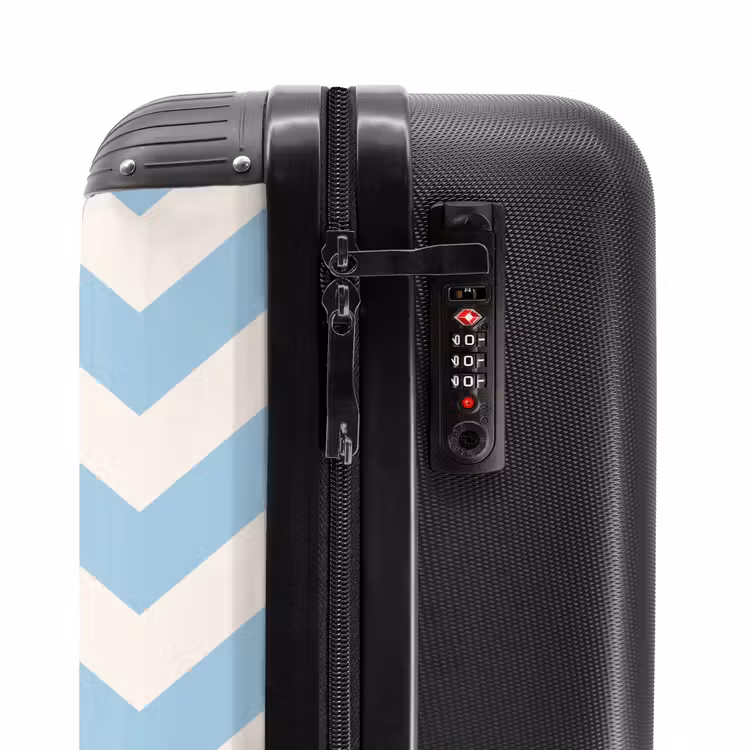 Koffer - Zigzag patroon in blauw en wit — 5