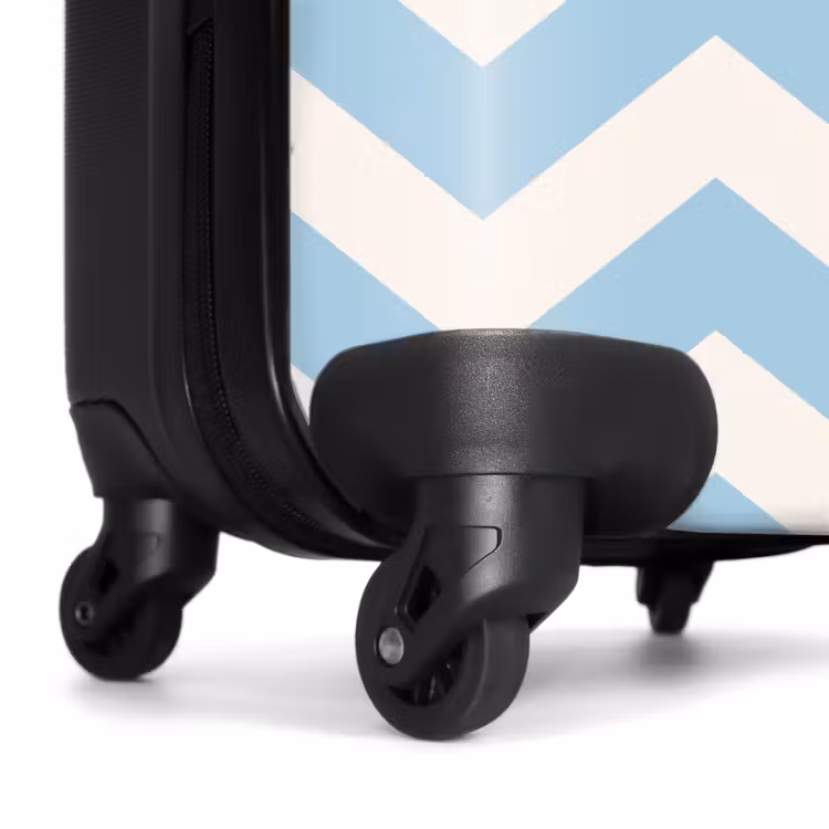 Koffer - Zigzag patroon in blauw en wit — 6