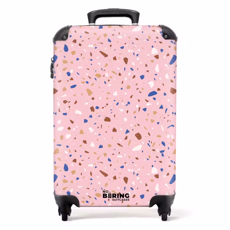 Koffer - Terrazzo patroon veelkleurig roze en blauw — 1