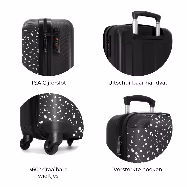 Koffer - Terrazzo patroon zwart en wit — 7