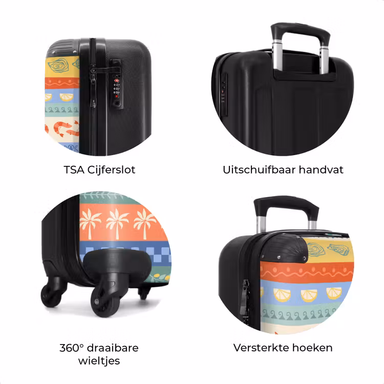 Koffer - Gestreepte illustraties kleurrijk — 7