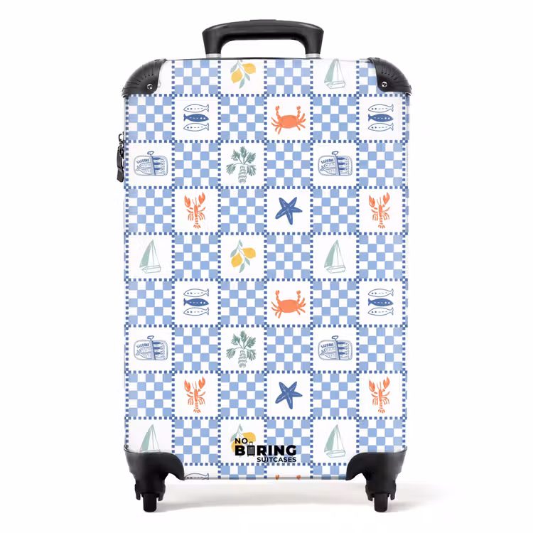 Koffer - Vierkant zomer print blauw — 1