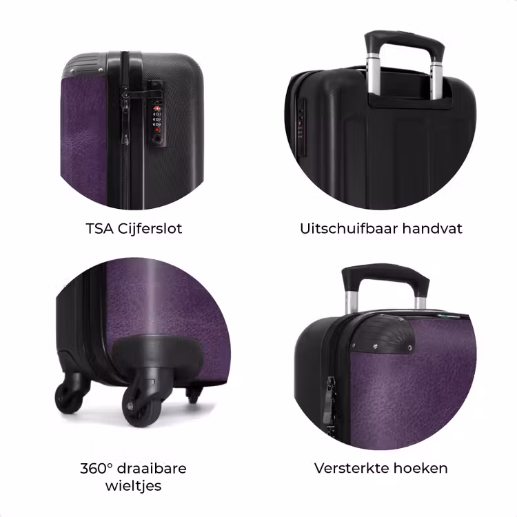 Koffer - Lederen look aubergine paars — 7