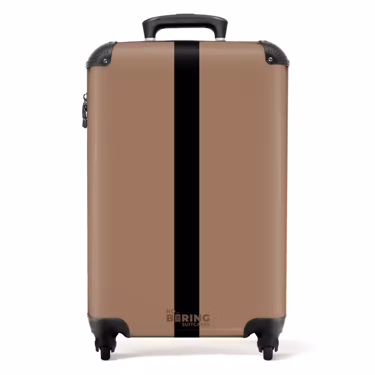 Koffer - Minimal - Warm bruin met zwarte streep — 1