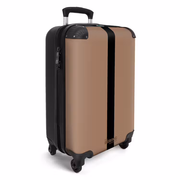 Koffer - Minimal - Warm bruin met zwarte streep — 2