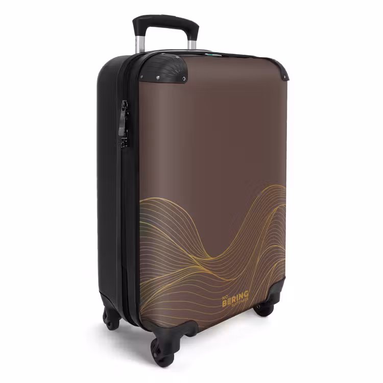 Koffer - Minimal - Donkerbruin met gouden golven — 2