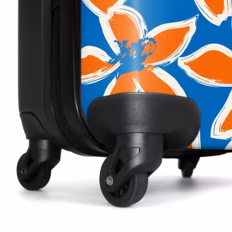 Koffer - Pastel bloemen - Oranje met blauw — 6
