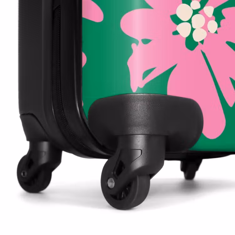 Koffer - Pastel bloemen - Roze met groen — 6