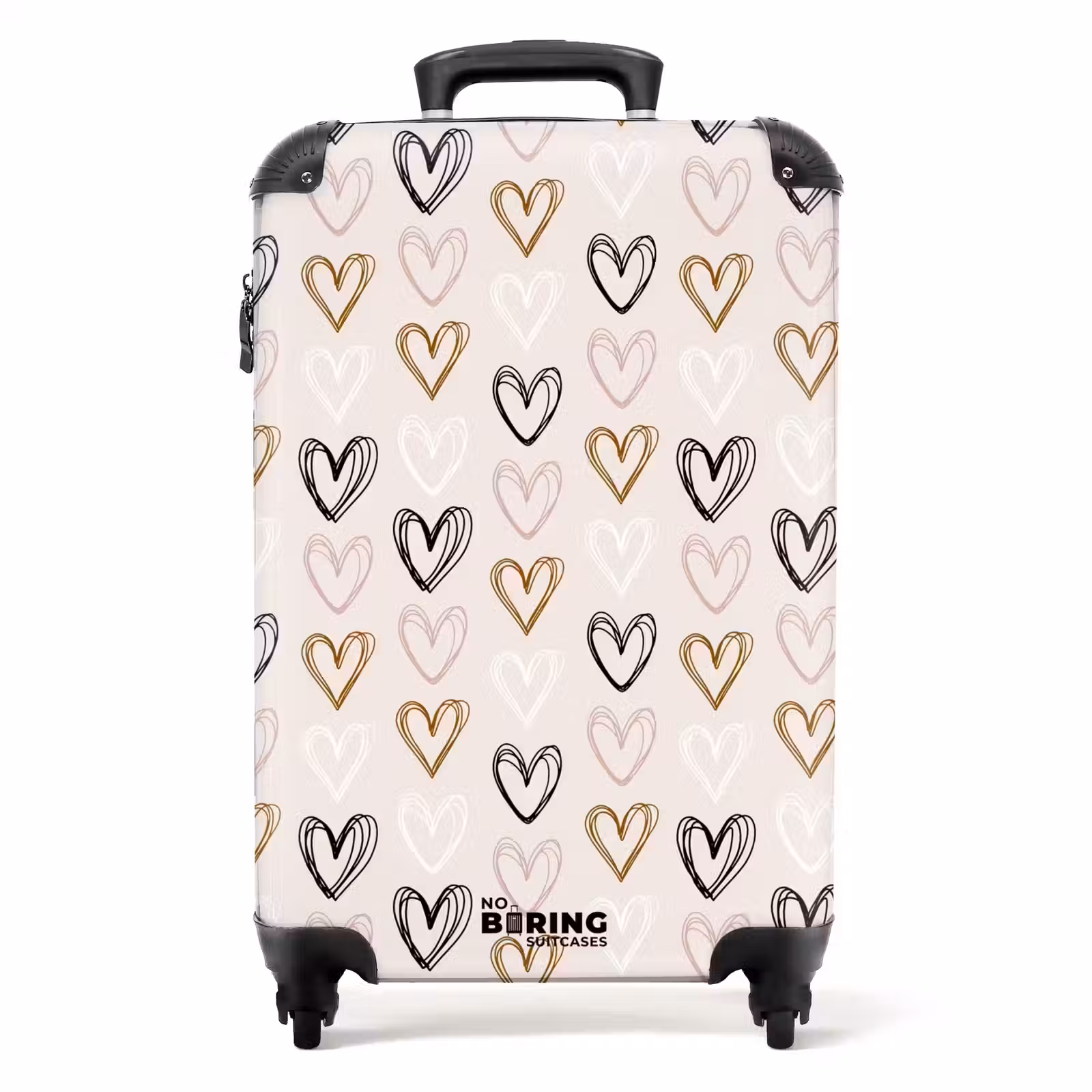 Koffer - Hartjespatroon in diverse kleuren op beige — 1