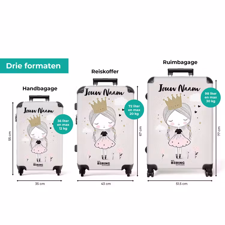 Koffer met naam - Dromerige prinses met gevlochten haar — 3