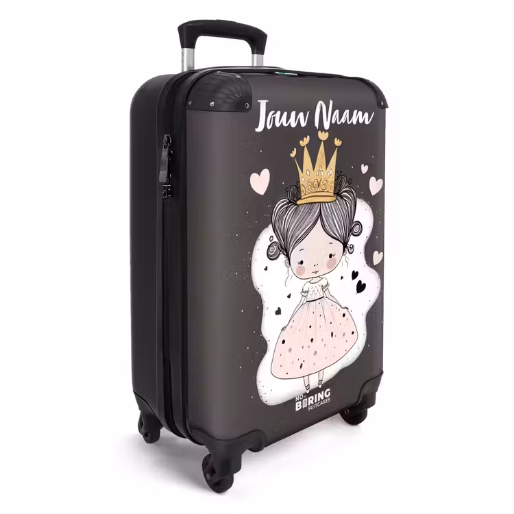 Koffer met naam - Kleine prinses op zwarte achtergrond — 2