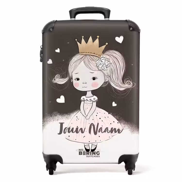 Koffer met naam - Verlegen prinses met bloem — 1