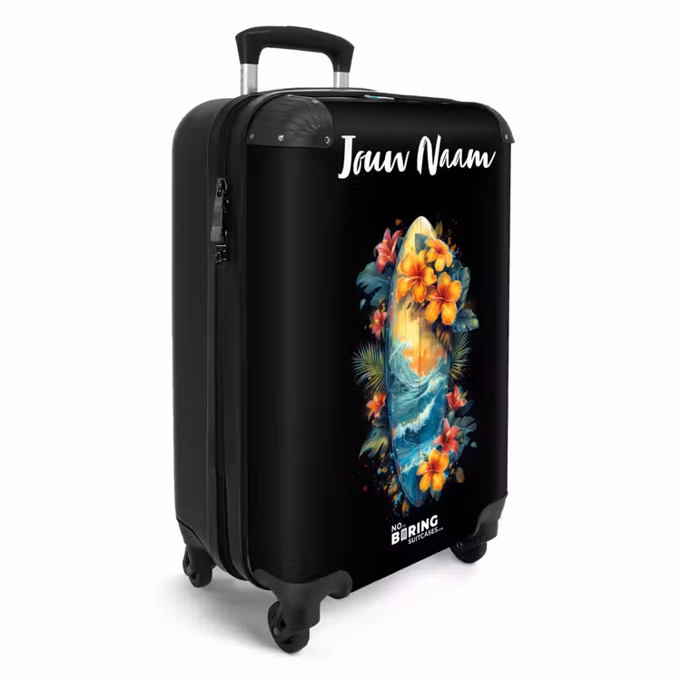 Koffer met naam - Surfplank Omringd door Bloemen — 2