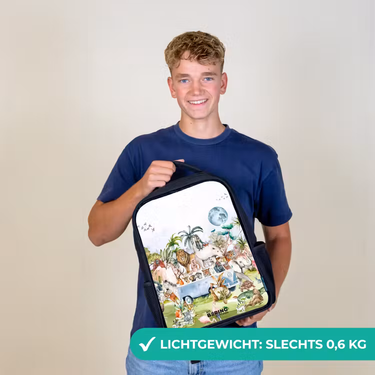 Kinderrugzak - Zwart - Busje met allemaal dieren — 3