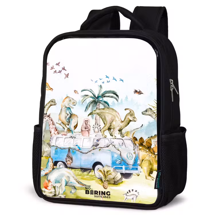 Kinderrugzak - Zwart - Busje met dino's — 7