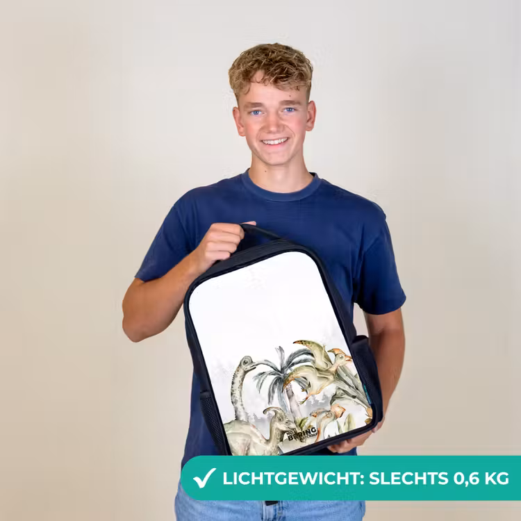 Kinderrugzak - Zwart - Dino's in een ruig landschap — 3