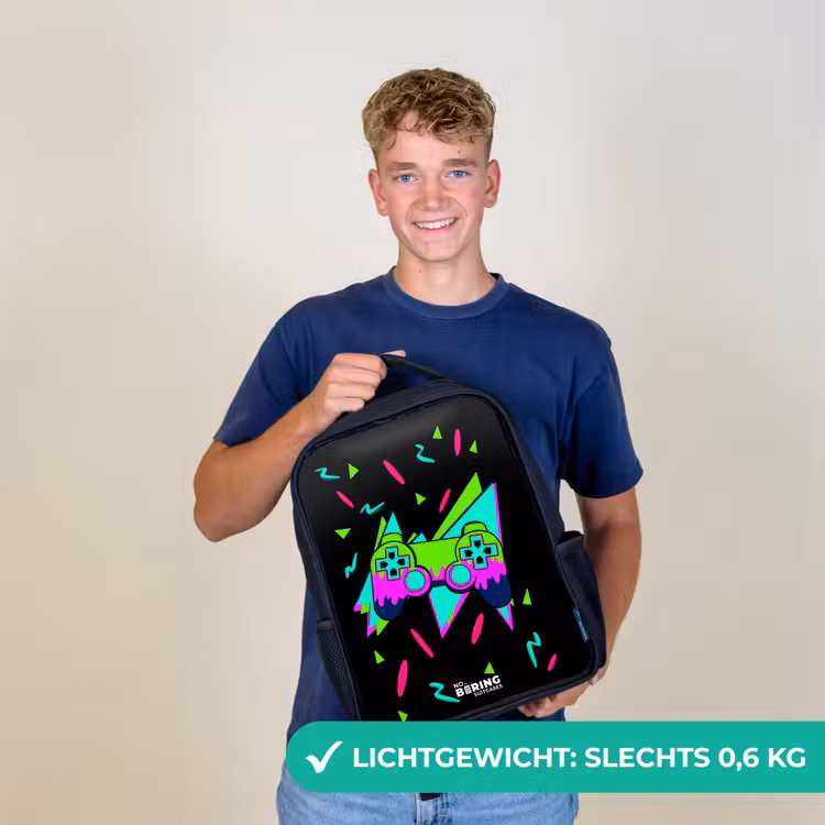 Kinderrugzak - Zwart - Neon controller op zwart — 3