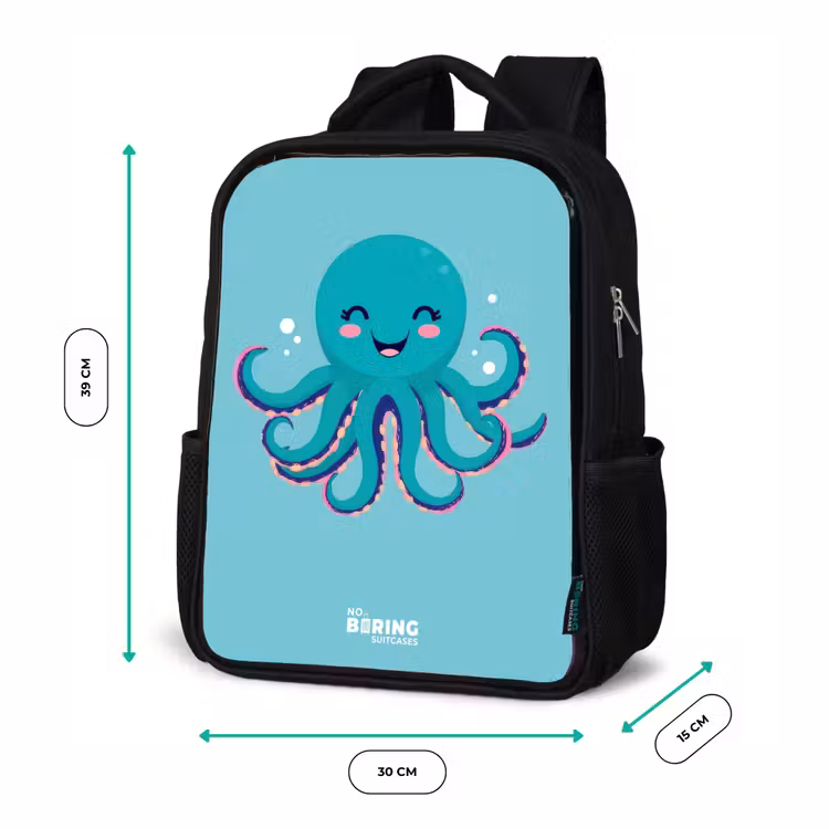 Kinderrugzak - Zwart - Octopus - Water - Blauw — 5