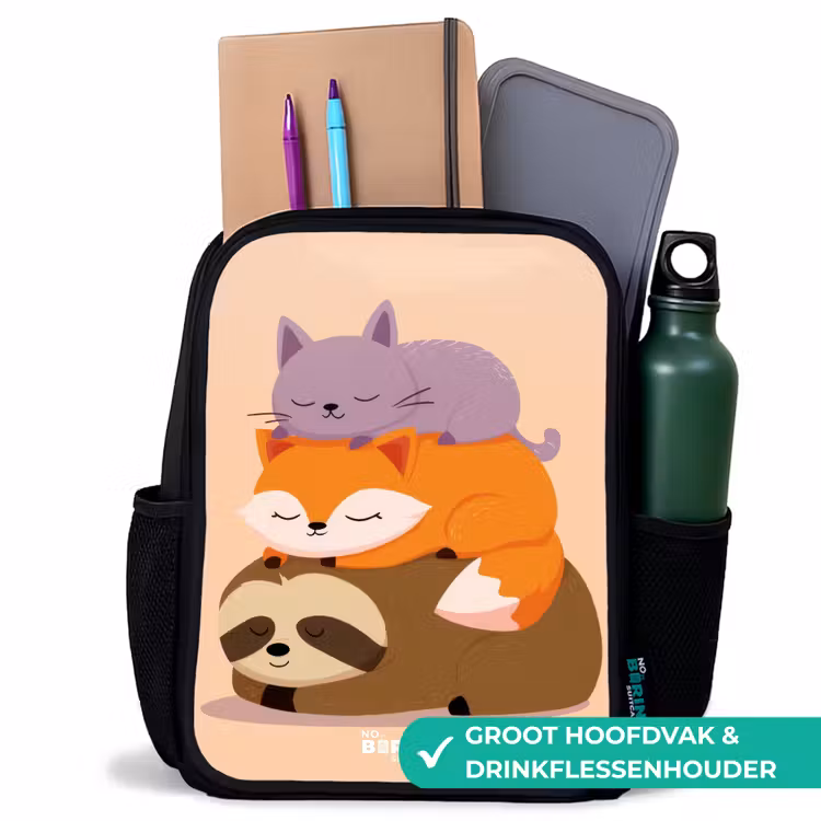 Kinderrugzak - Zwart - Dieren - Slapen - Samen — 4