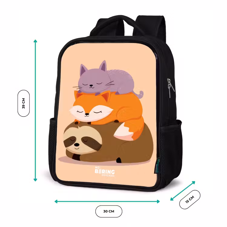 Kinderrugzak - Zwart - Dieren - Slapen - Samen — 5