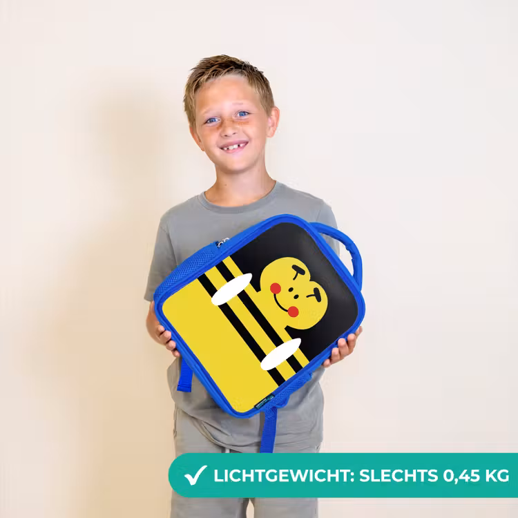 Kinderrugzak - Blauw - Dierenportret - bij - geel — 2