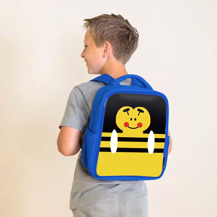 Kinderrugzak - Blauw - Dierenportret - bij - geel — 3