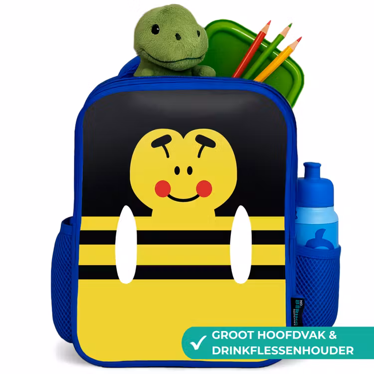 Kinderrugzak - Blauw - Dierenportret - bij - geel — 5