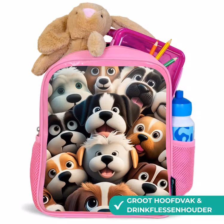 Kinderrugzak - Roze - Blaffende Bengeltjes — 2
