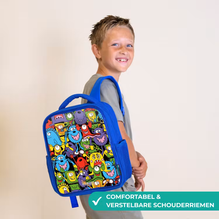 Kinderrugzak - Blauw - Monsters met Felle Kleuren — 4