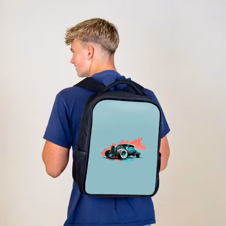 Kinderrugzak - Zwart - Hotrod turquoise — 6
