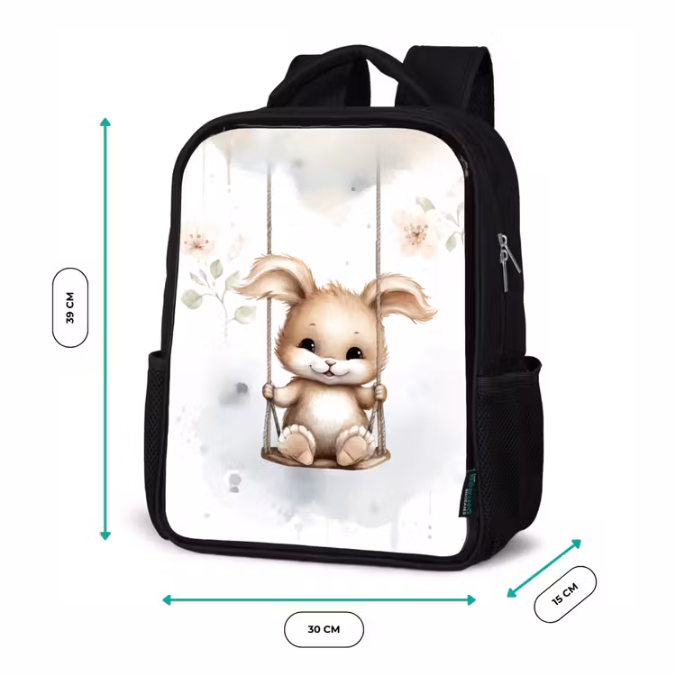 Kinderrugzak - Zwart - Konijn - Baby dier - Kinderen — 5