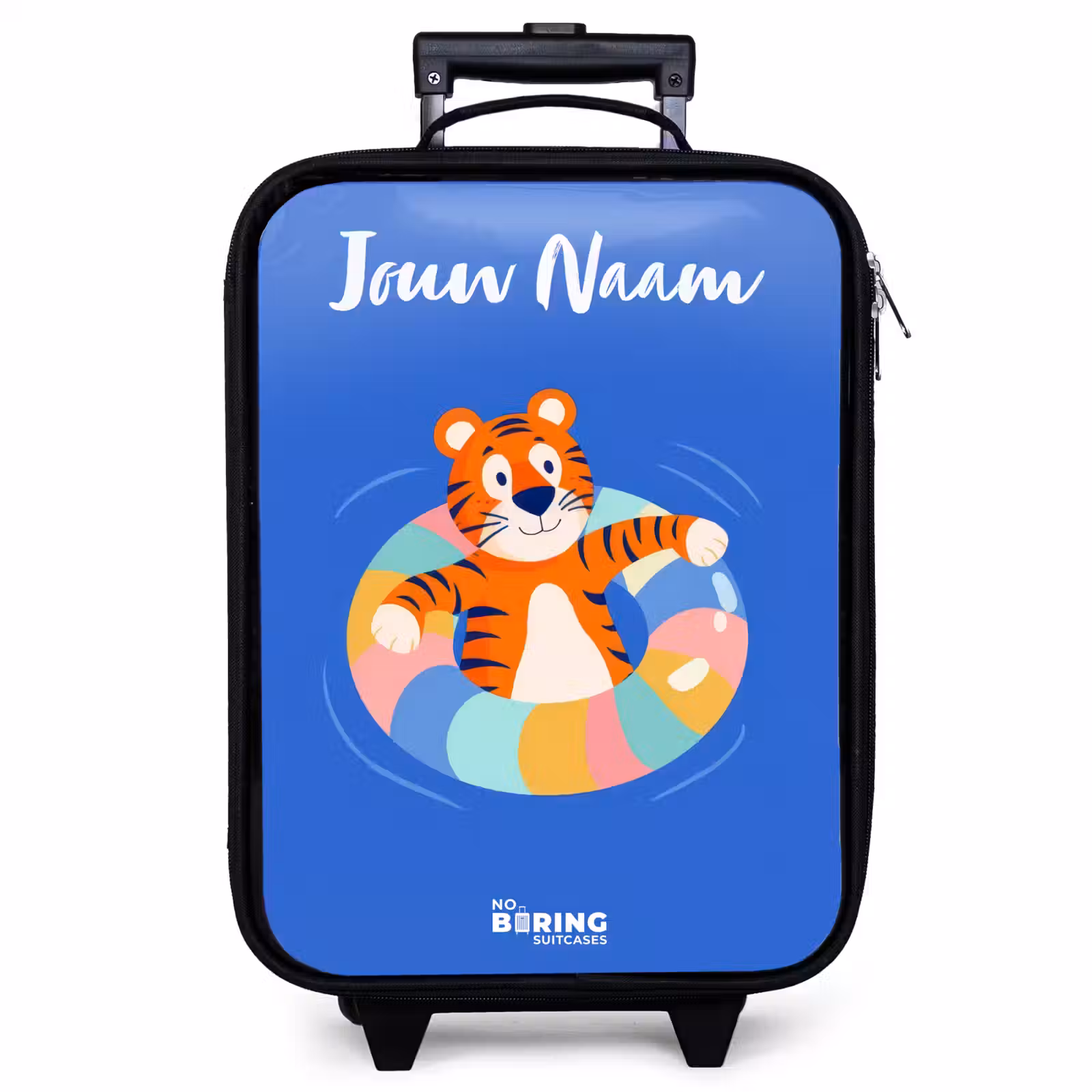 Kinderkoffer met naam - Zwart - Tijger - Zwemband - Water — 1
