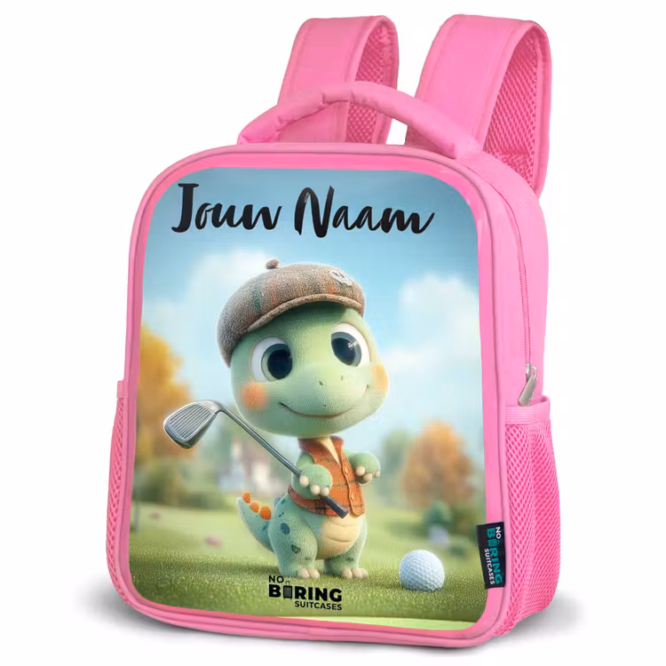 Kinderrugzak met naam - Roze - Golf - Dino - Groen — 6