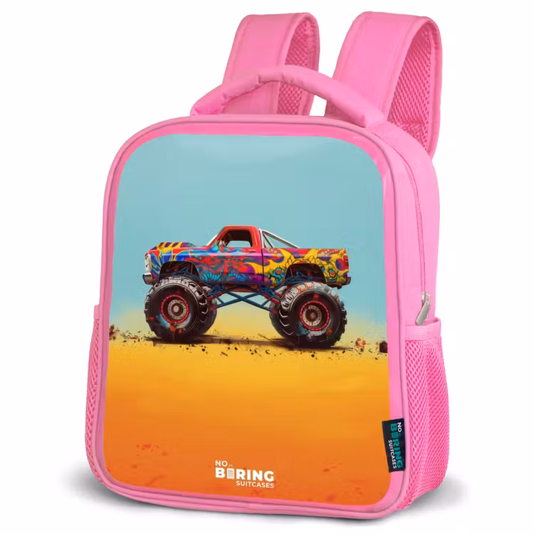 Kinderrugzak - Roze - Monstertruck met Graffiti Print in het Zand — 6