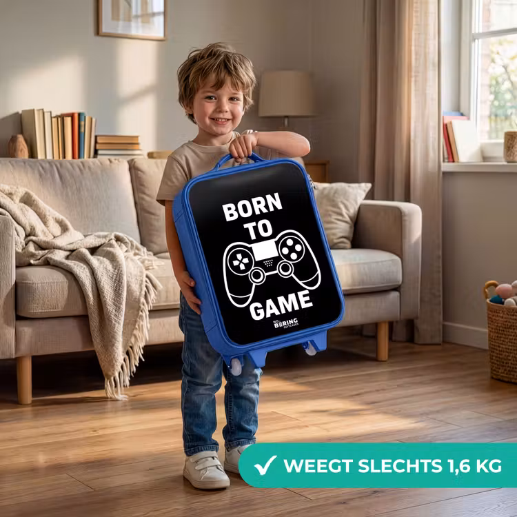 Kinderkoffer - Blauw - Born to game met controller — 2