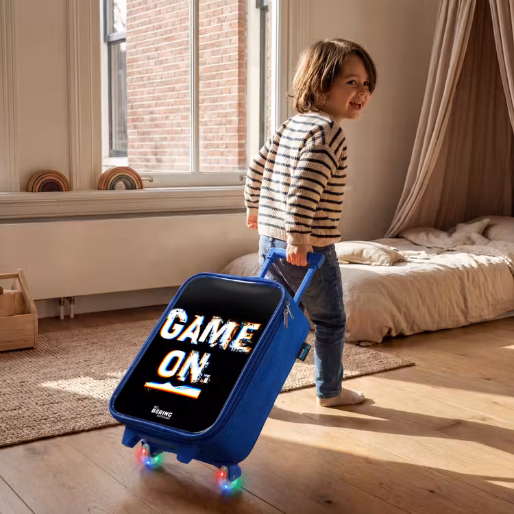 Kinderkoffer - Blauw - Game on in zwart wit — 3