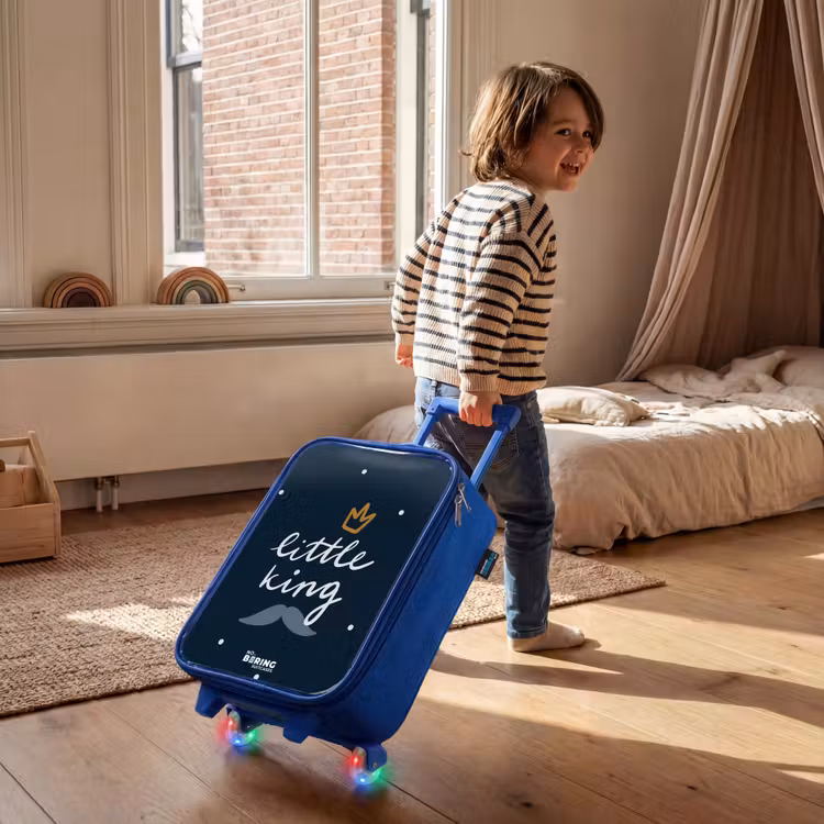 Kinderkoffer - Blauw - Little king met stippen — 3