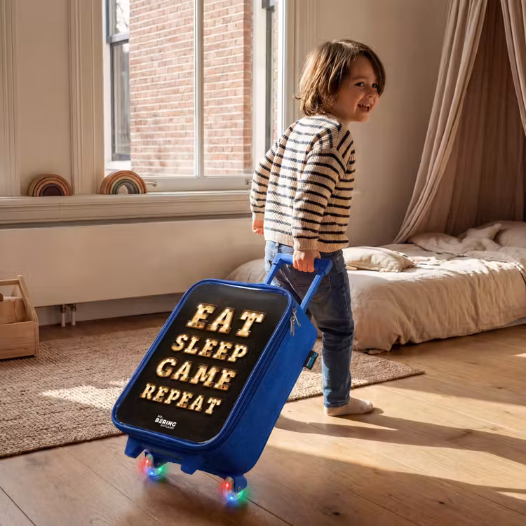 Kinderkoffer - Blauw - Qoute met licht — 3