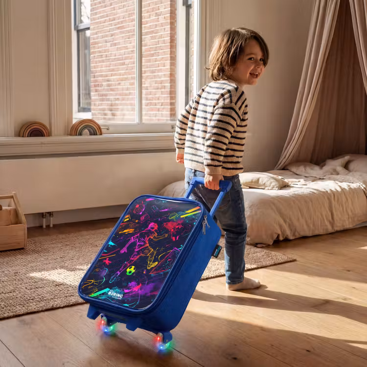 Kinderkoffer - Blauw - Straatvoetbal in ruimtekleuren — 3