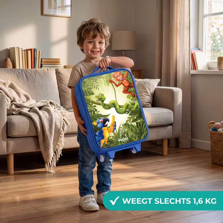 Kinderkoffer - Blauw - Dieren in de jungle — 2