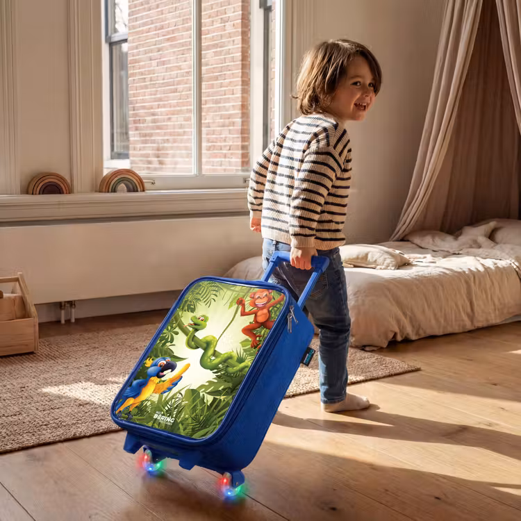 Kinderkoffer - Blauw - Dieren in de jungle — 3