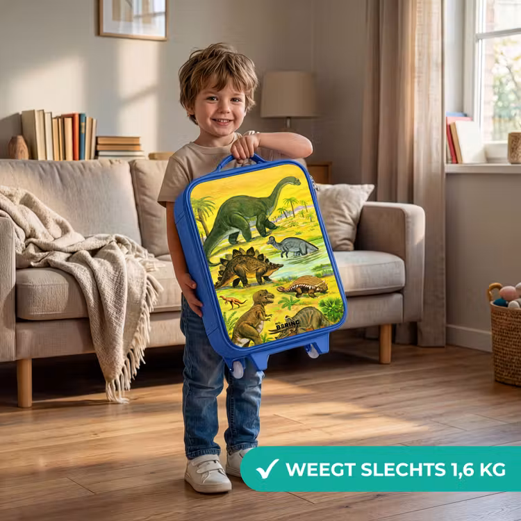 Kinderkoffer - Blauw - Dino's bij het water — 2
